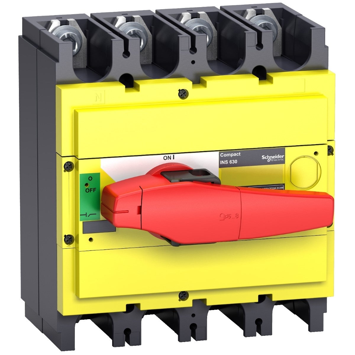 Switch Disconnector, Compact Ins400 , 400 A, With Red Rotary Handle And Yellow Front, 4 Poles