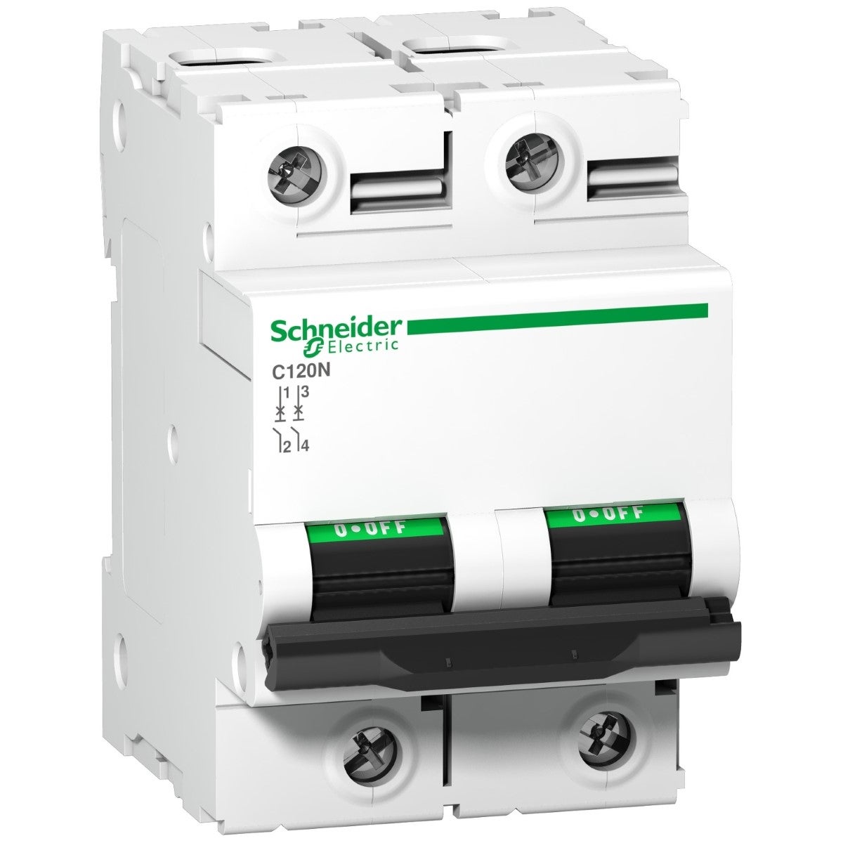 Miniature Circuit-Breaker, Acti9 C120N, 2 Pole, 125 A, C Curve, 10000 A (Iec 60898-1), 10 Ka (Iec 60947-2)