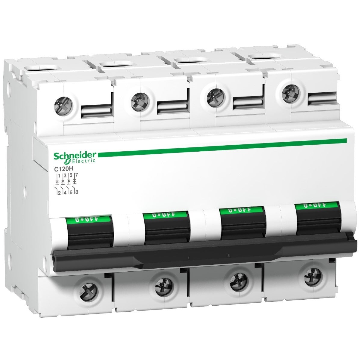 Miniature Circuit-Breaker, Acti9 C120H, 4P, 100 A, C Curve, 15000 A (Iec 60898-1), 15 Ka (Iec 60947-2)