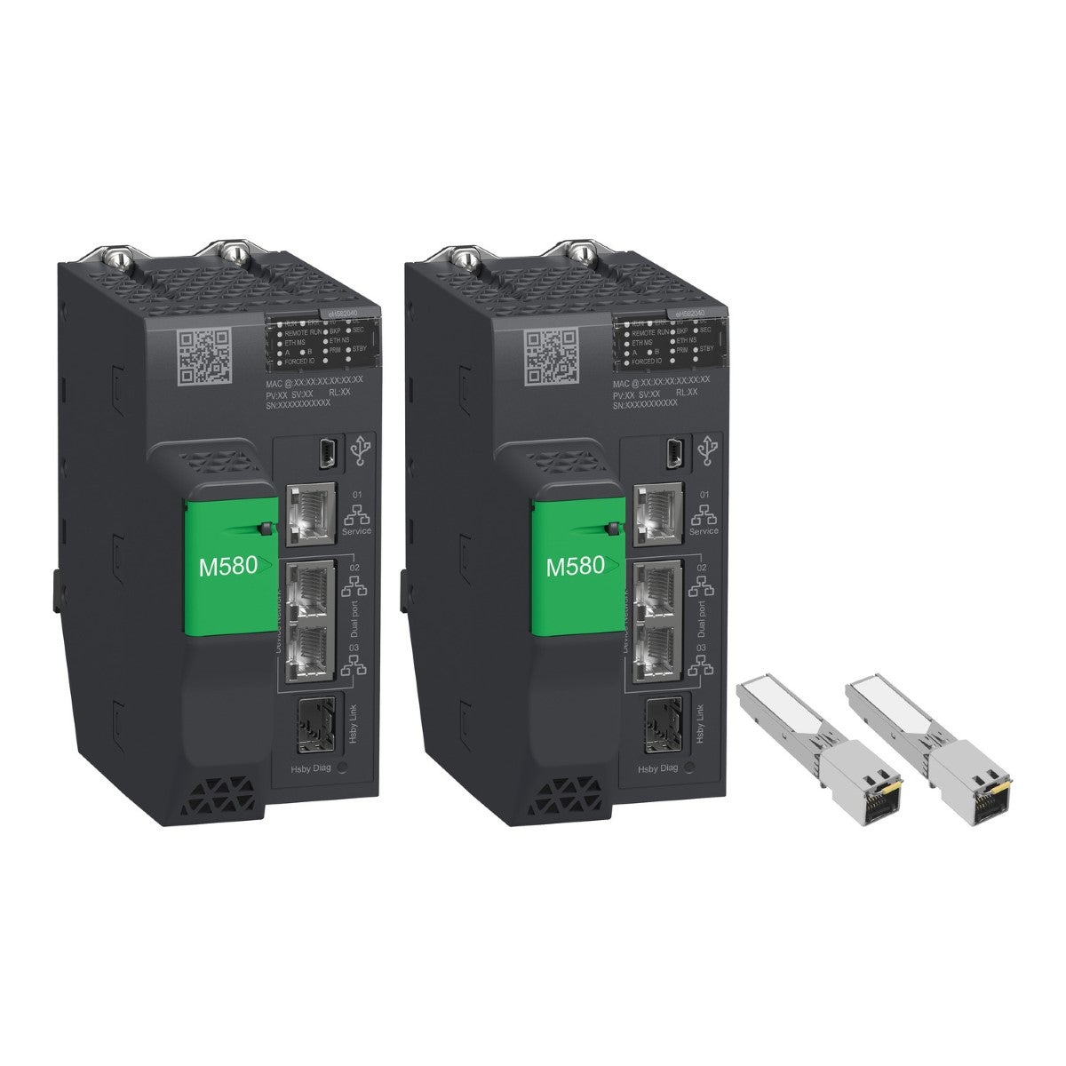 Modicon M580, Kit Made Of: 2X Bmeh584040 + 2X 490Nac0100
