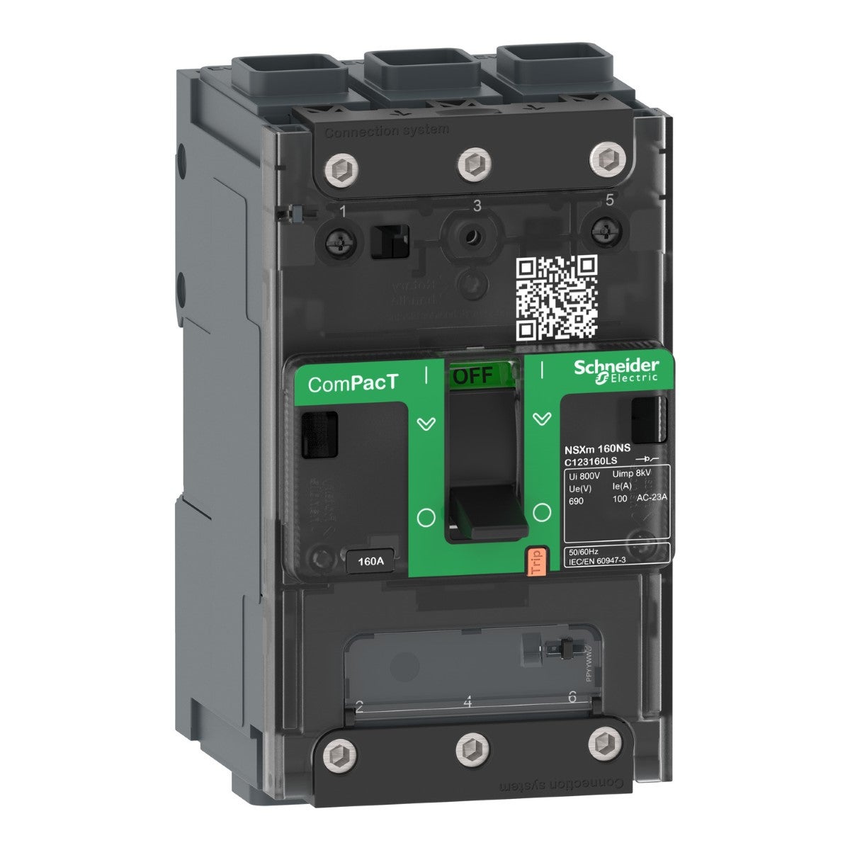 Switch Disconnector Compact Nsxm Na, 3P, 50 A Rating, Everlink Connectors