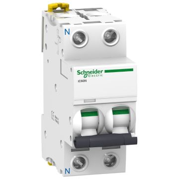 Miniature Circuit-Breaker, Acti9 Ic60N, 1P+N, 10 A, C Curve, 6000 A (Iec 60898-1), 10 Ka (Iec 60947-2)