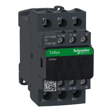 Tesys D Contactor - 3P(3 No) - Ac-3 - <= 440 V 25 A - 110 V Dc Coil
