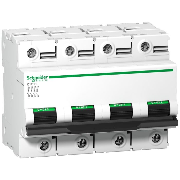 Miniature Circuit-Breaker, Acti9 C120H, 4P, 100 A, C Curve, 15 Ka (Iec 60947-2) main product photo