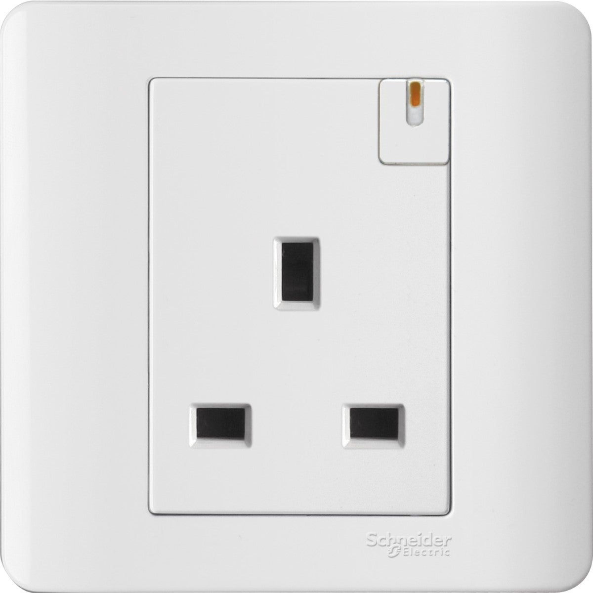 13A 1 Gang Switched Socket With Ondicator, White