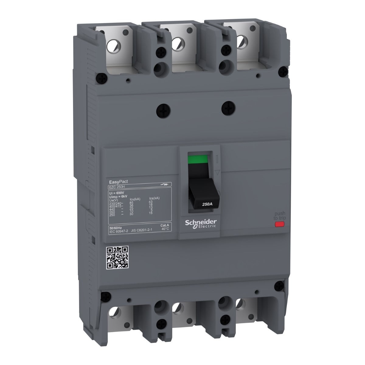 Circuit Breaker Easypact, Ezc250H, Tmd, 160 A, 3 Poles 3D