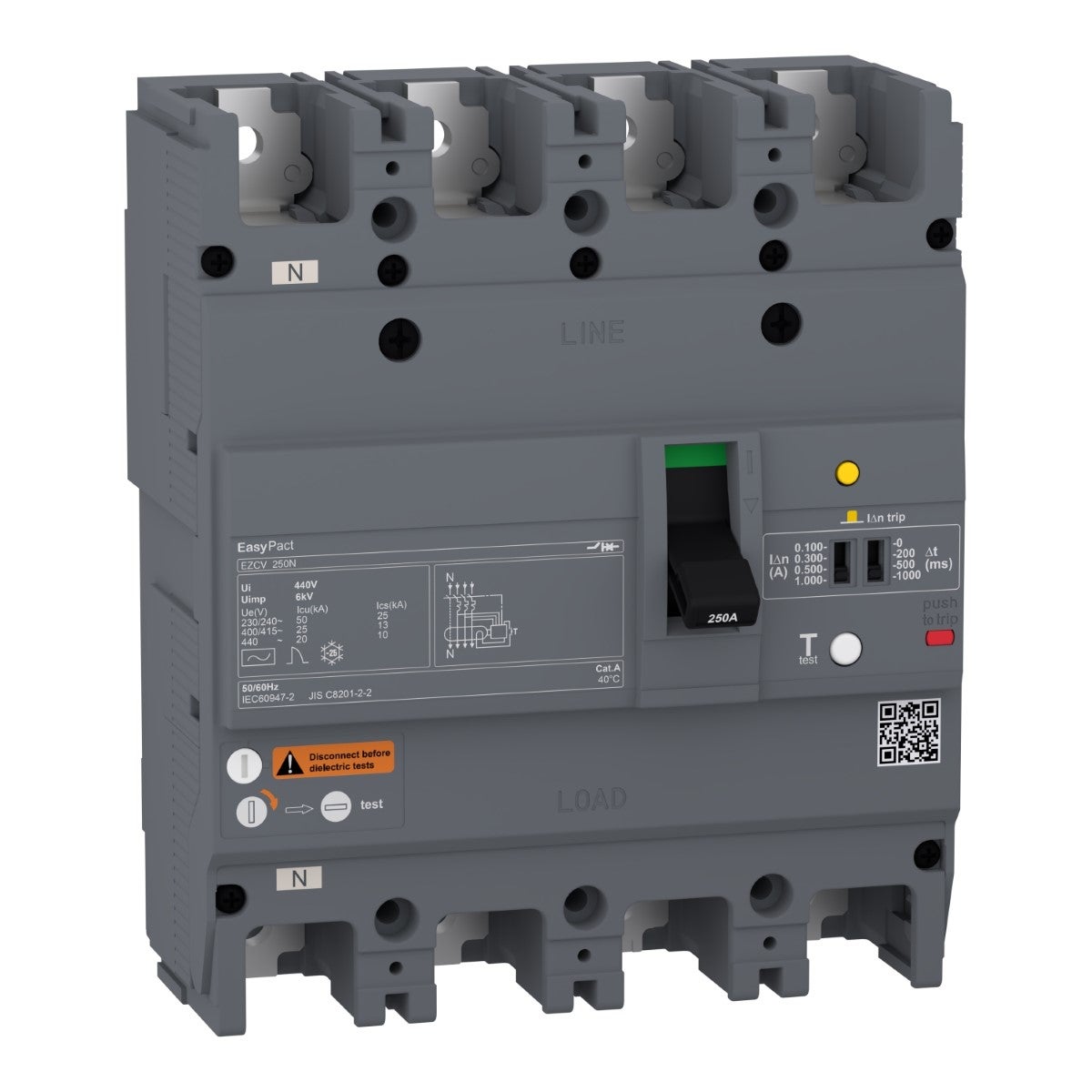 Circuit Breaker Easypact Ezcv250N - Tmd - 63 A - 4 Poles 4D