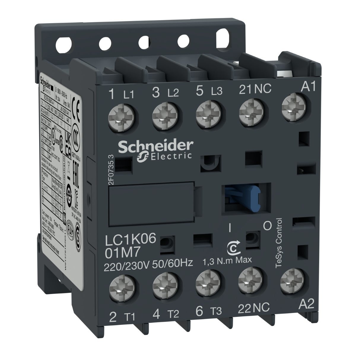 Tesys K Contactor - 3P - Ac-3 <= 440 V 6 A - 1 Nc Aux. - 48 V Ac Coil