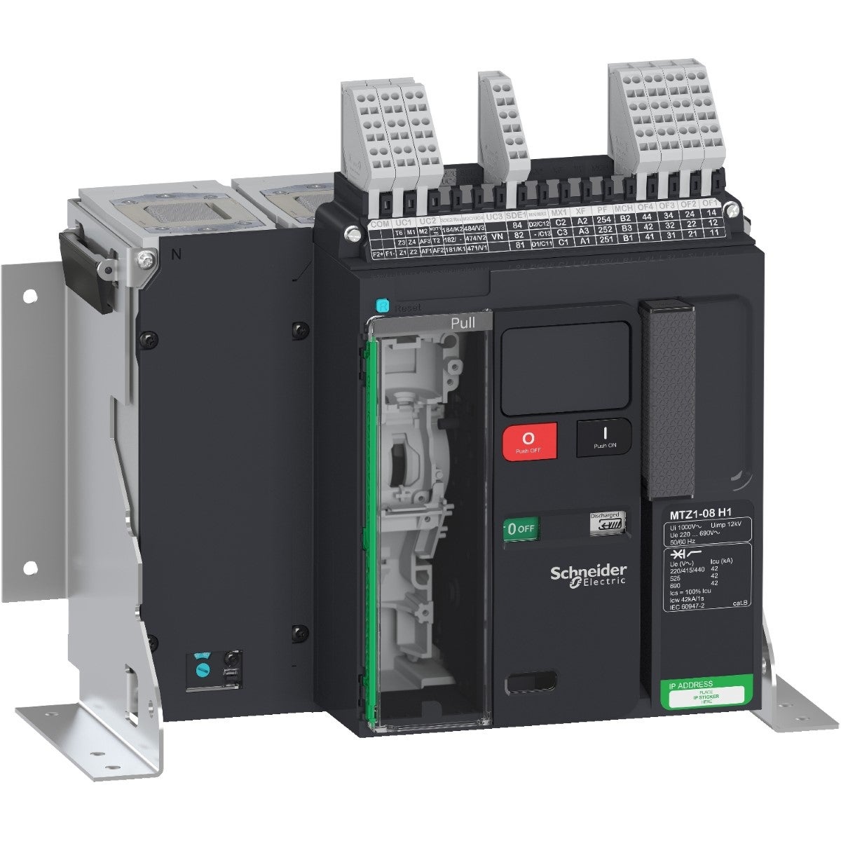 Circuit Breaker Masterpact Mtz1 08H1, 800 A, 4P Fixed, Without Micrologic