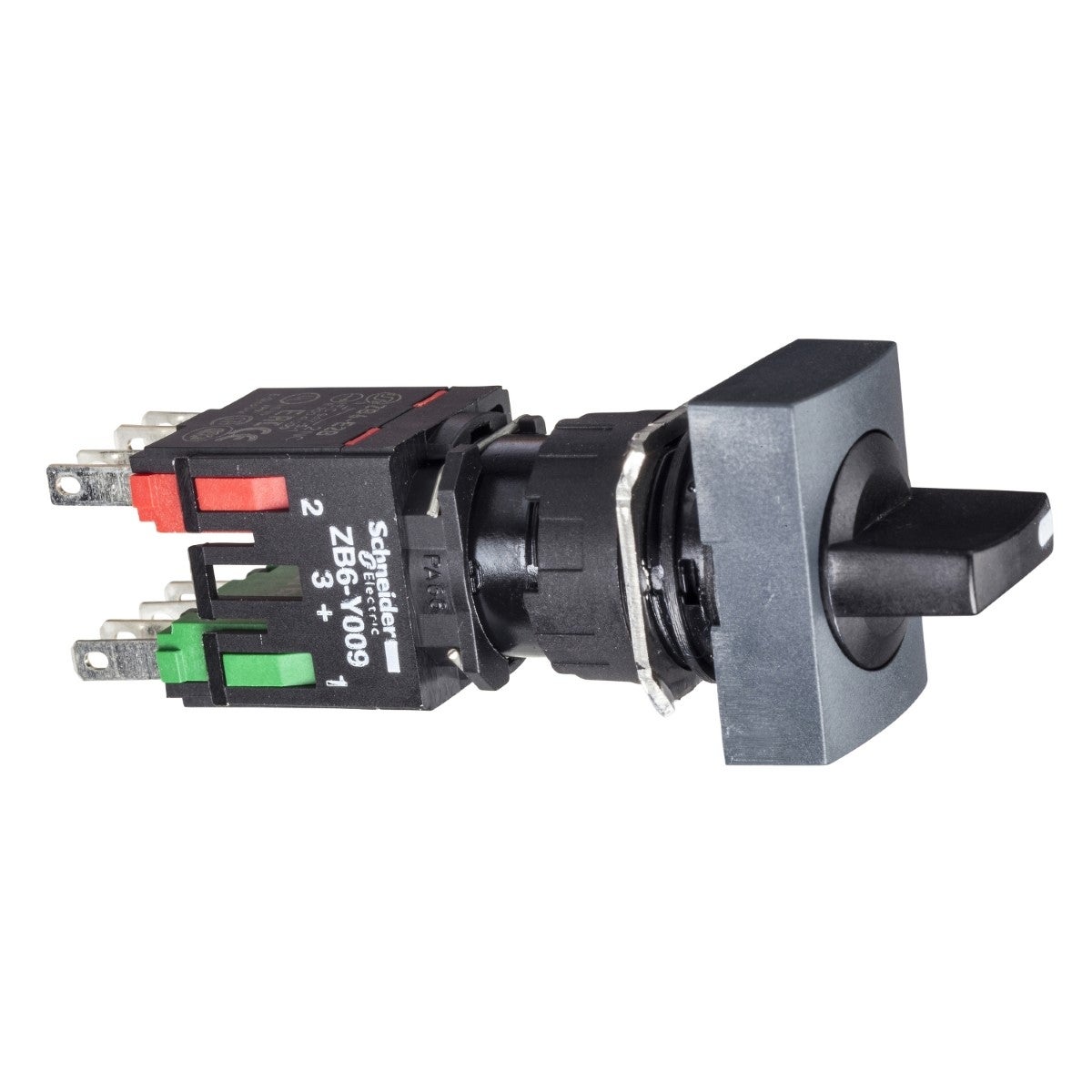 Complete Selector Switch, Harmony Xb6, Black Rectangular Ø 16 2 Position Stay Put 1No+1Nc