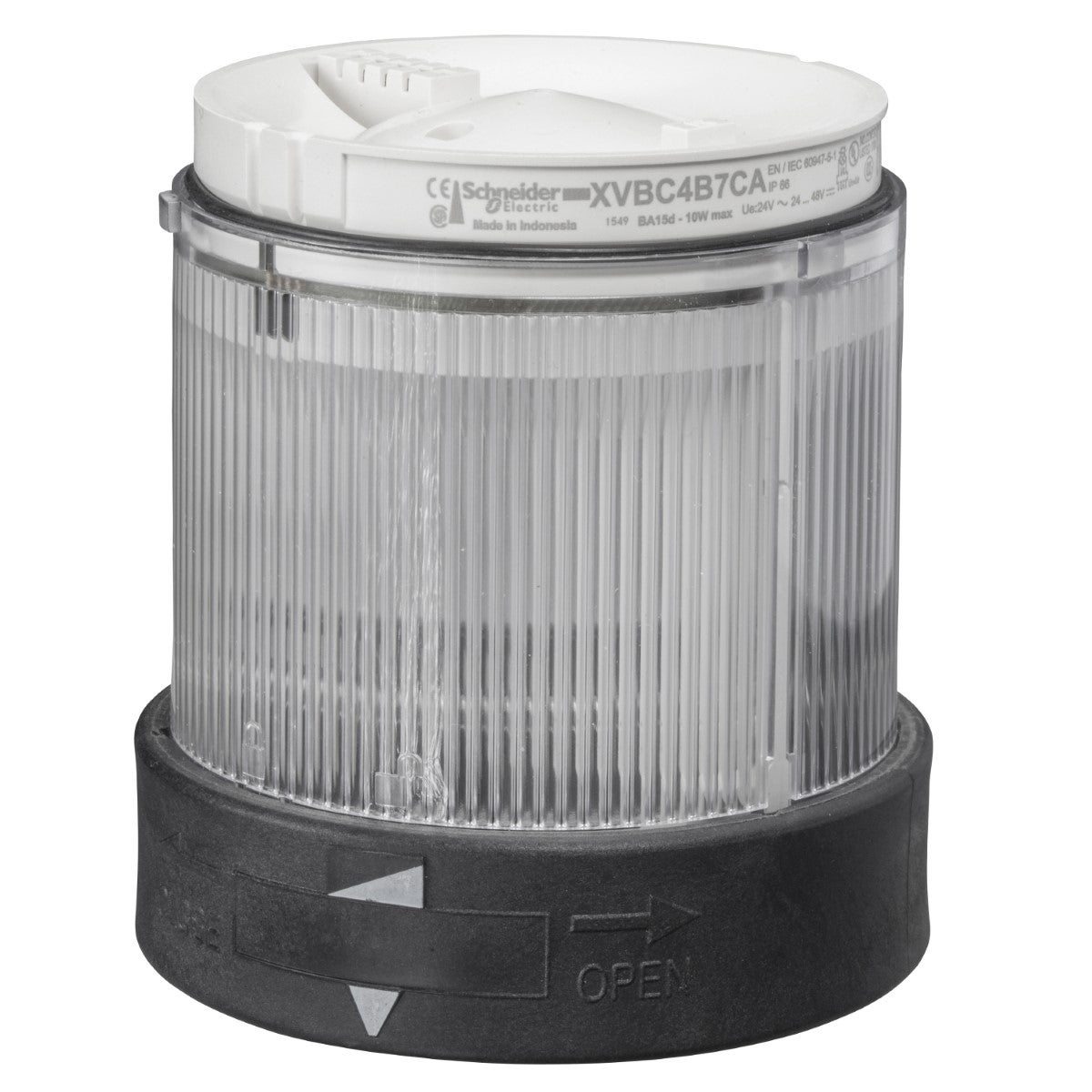 Harmony Xvb, Illuminated Unit For Modular Tower Lights, Plastic, Clear, Ø70, Flashing, For Bulb Or Led, 48... 230 Vac