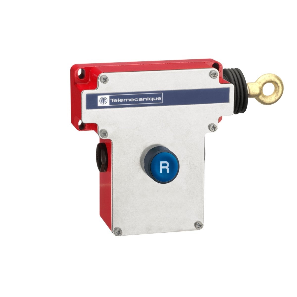Latching Emergency Stop Rope Pull Switch, Telemecanique Emergency Stop Rope Pull Switches Xy2C, E Xy2Ce, Rh Side -1Nc+1 No, Flush Pushbutton