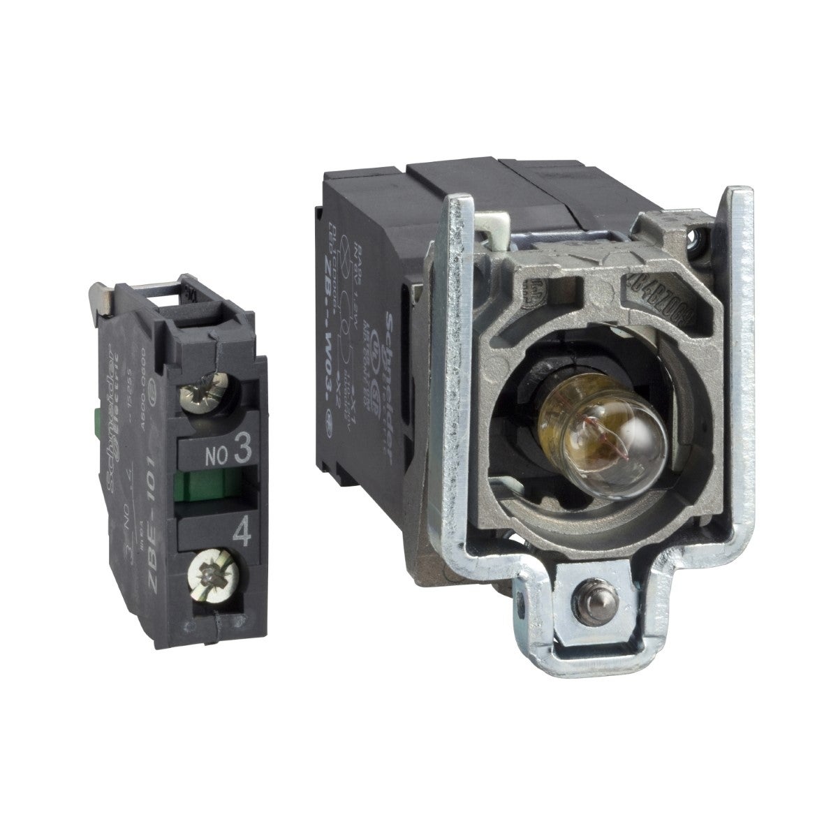 Complete Body/Contact Assembly And Light Block, Harmony Xb4, With Body/Fixing Collar With Ba9S Incandesc. Bulb 220...240 V 1 No